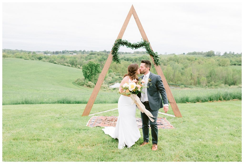 A wedding portrait of an outdoor ceremony in Ohio.