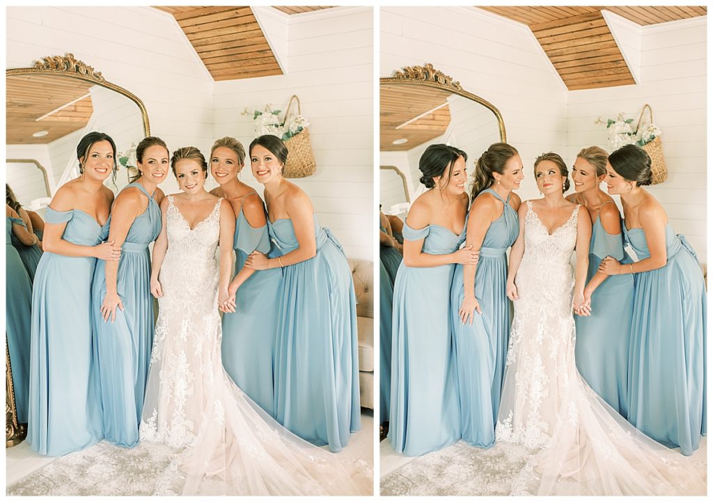 bridesmaids in dusty blue